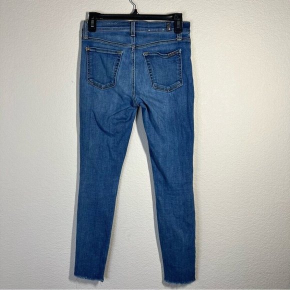 7 For All Mankind The Ankle Skinny Jeans Womens Size 25 Light Cotton Denim - Picture 5 of 9
